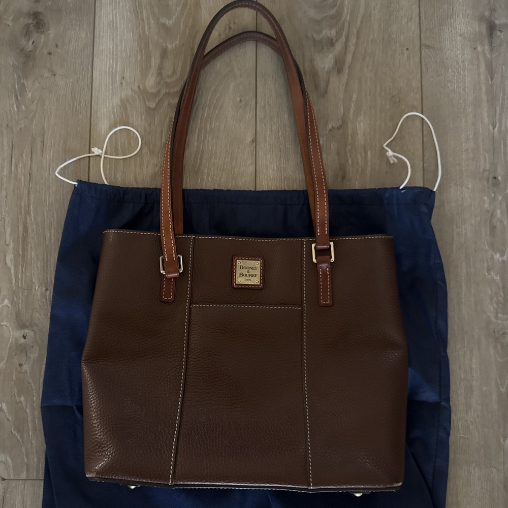 Dooney & Bourke Brown Leather Tote Crossbody Bag - Picture 2 of 8